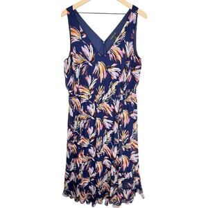 Lane Bryant Multicolor Floral Dress Navy Maxi length size 18